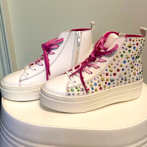 Steve Madden Girls Jewelled Chunky High Tops Sz5 - Picture 1 of 9